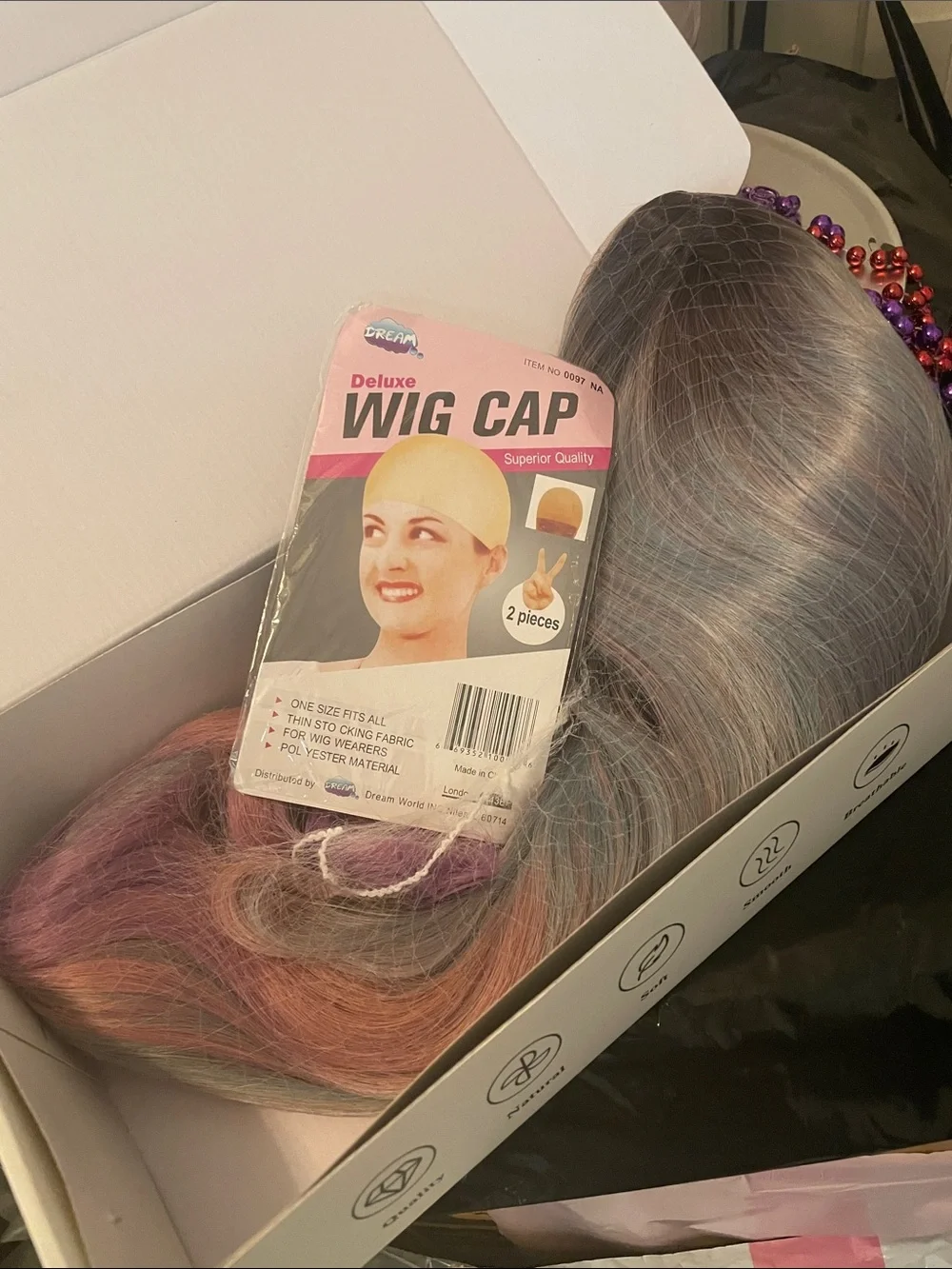 13X6 Lace Front Deluxe Wig Cap with Multi-Color Synthetic Wig